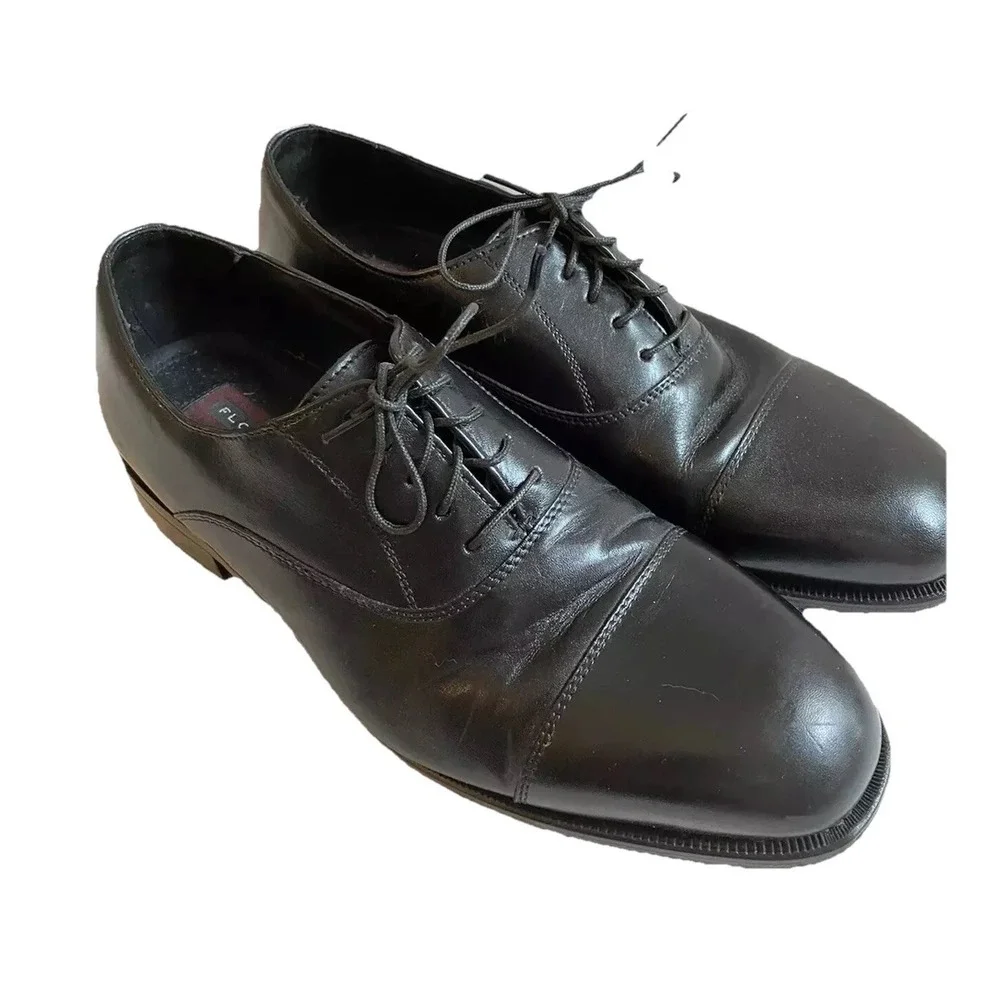 Florsheim Men's Shoes 9D Black Comfortech Low-Top leather Lace-Up